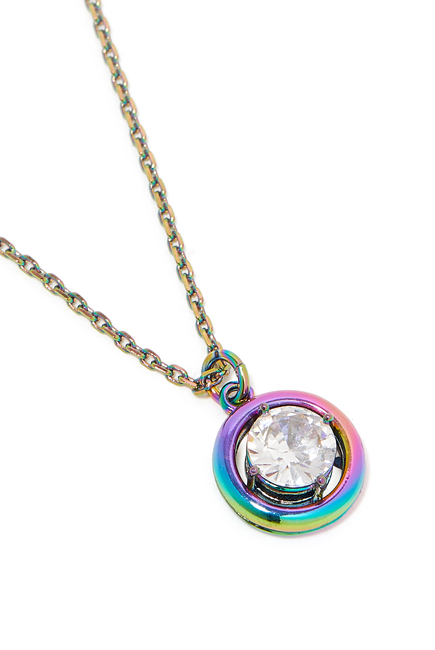 Dream In Color Pendant Necklace, Brass & Cubic Zirconia